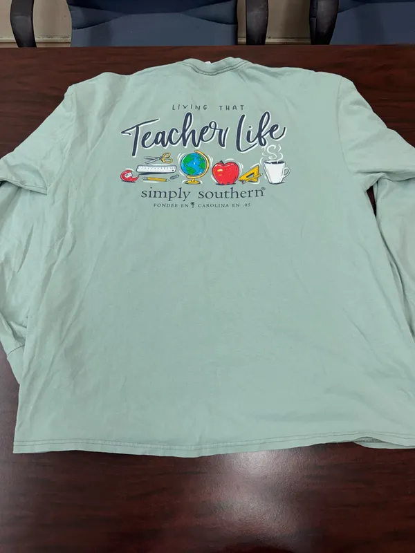 Simply Southern Teacher Life Long Sleeve T-Shirt Size X-Large - Image 3