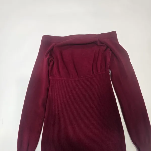 Michael Costello x REVOLVE Off Shoulder Bodycon Maxi Dress in Maroon - Image 7