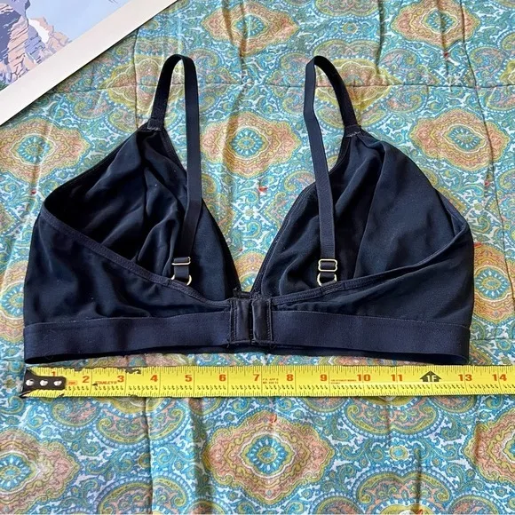 Lively Black Mesh‎ Trim Triangle Bralette Wireless Adjustable Straps Size 3 EUC Size M - Image 3