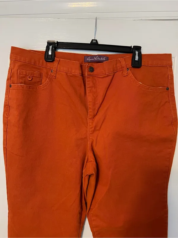Gloria Vanderbilt Amanda cotton jean in burnt orange 20W Short - Image 8