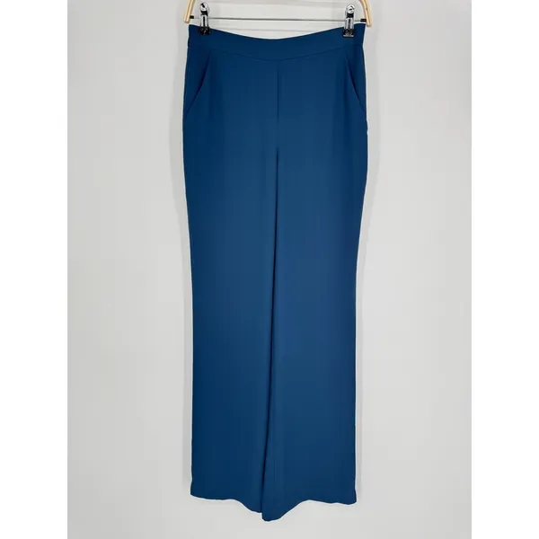 Babaton Wide Leg Pull On Pants Size 2 Blue Trousers Professional Career‎ Office - Image 2