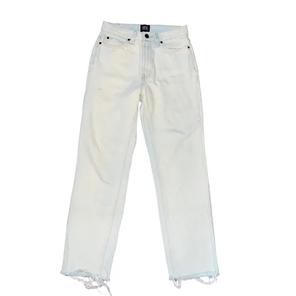 BDG Urban Outfitters‎ Jeans Womens 24 White Slim Straight Raw Hem Frayed - Image 3