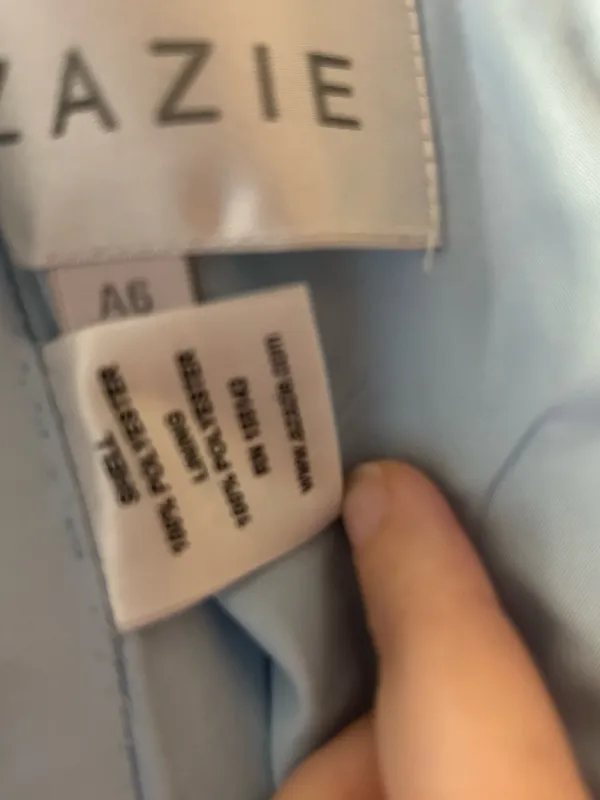 Azazie Sea Glass Raychelle Pleated V-Neck Chiffon Maxi Dress | Size 6 - Image 12
