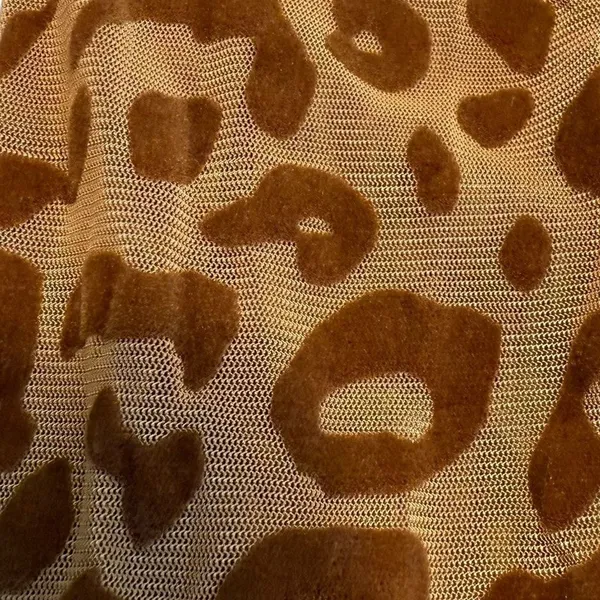 Motel Rocks Leopard Print Mesh Crop Top Long Sleeve Going Out Brown Tan Size XS - Image 6