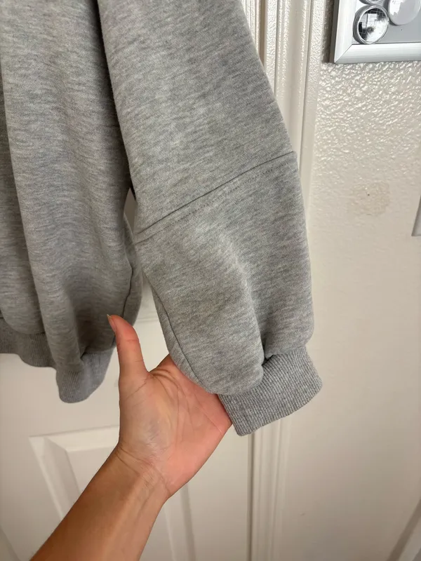Princess Polly Quarter Zip Grey Pullover Sweatshirt - Image 3