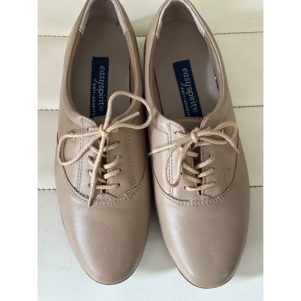 Easy Spirit Anti-Gravity Women 7 Tan Leather Oxford Lace Up Shoes JPMOTION - Image 2