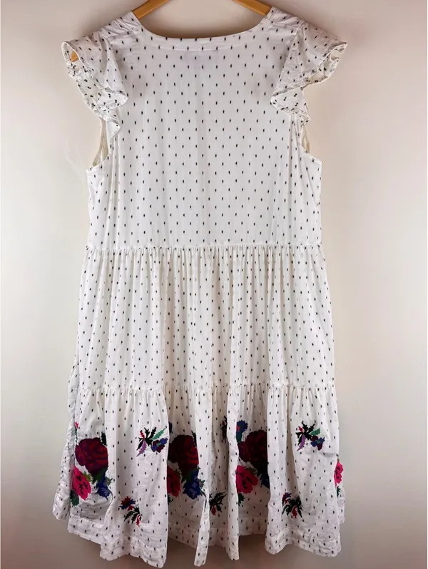 HATCH White Floral Embroidered Tiered Maternity Dress Size 1 Small - Image 9