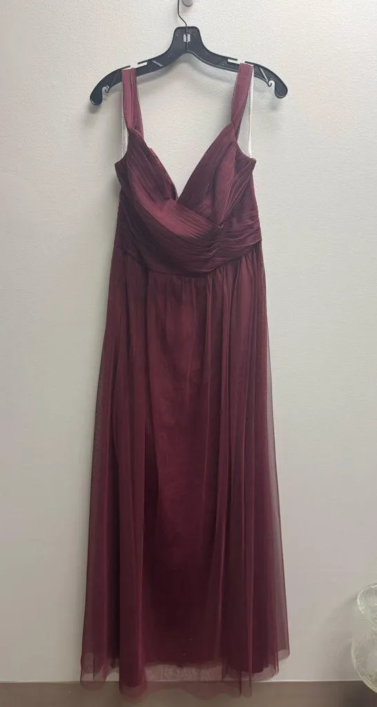David's Bridal Burgundy Maxi Dresses - Image 2