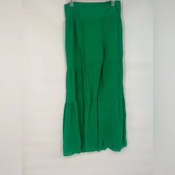 Nanette Lepore Vibrant Green Flared  layered flowy  Pants - Image 5