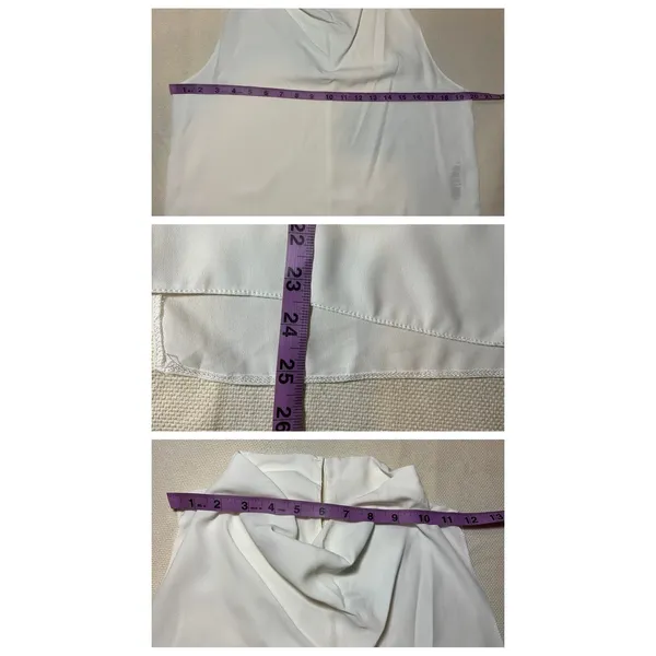 Women's ASOS Draped Cowl Neck Sleeveless Lightweight Summer Blouse White Size 8 - Image 7