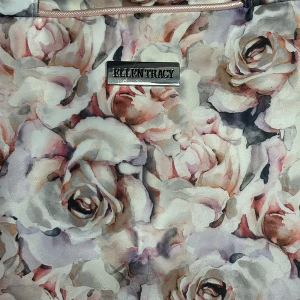 Ellen Tracy Pink and Cream‎ Floral Tote - Image 3