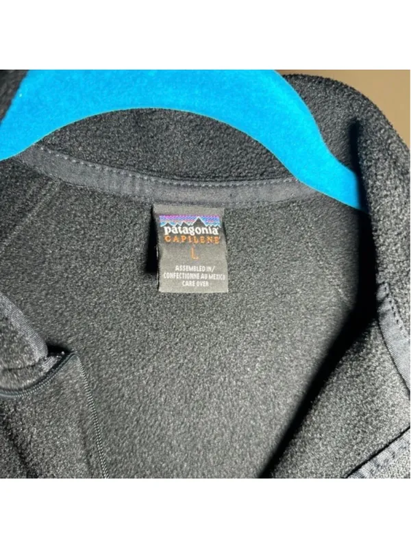 Patagonia Capilene 1/4 Zip Fleece Pullover Black Size L - Image 3