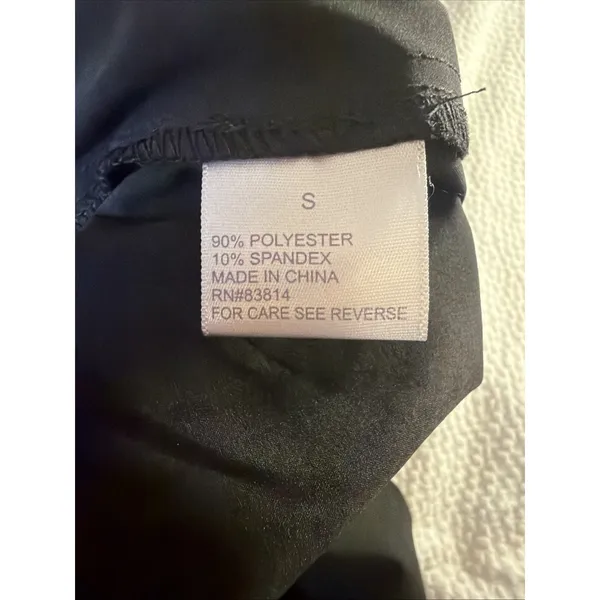 Te Verde Black Wide Leg Pleated Lightweight Pants Athleisure Sz 8 - Image 7