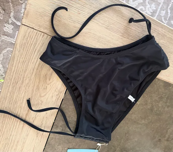 Cupshe Adjustable Sides Swim Bikini Bottoms M black   - Image 3