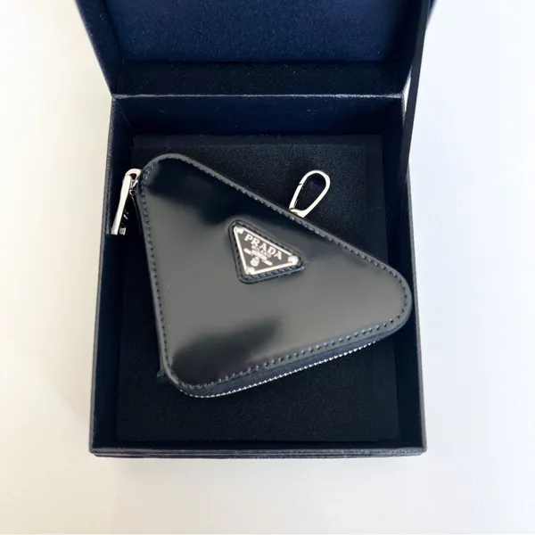 Prada Triangle-Shaped Mini Pouch in Black - Image 2