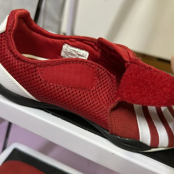 Champion Red and White Breeze Striped Suede Leather Shoes Womens 5.5 - Image 16