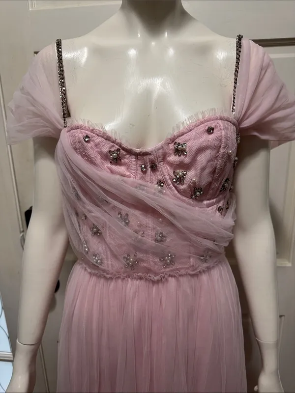 LoveShackFancy Dantine Ballet Embellished Tulle Evening Gown Maxi Dress S 14 - Image 5
