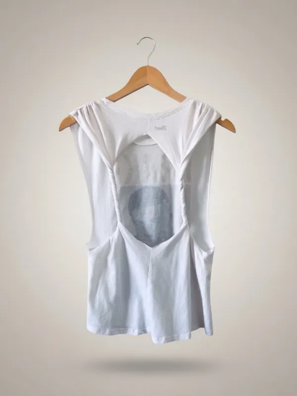 Bravado Drake Official Merch Twist Back Cutout Tank Top White Graphic Size Small - Image 5