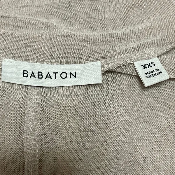 Aritzia Babaton Beige Wool V Neck Long Sleeve Henley T Shirt Tee Top Size XXS - Image 4