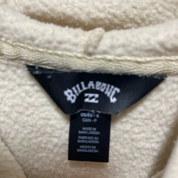 Billabong Women’s Pullover Hoodie Cream Size Small Wave Graphic - Image 3