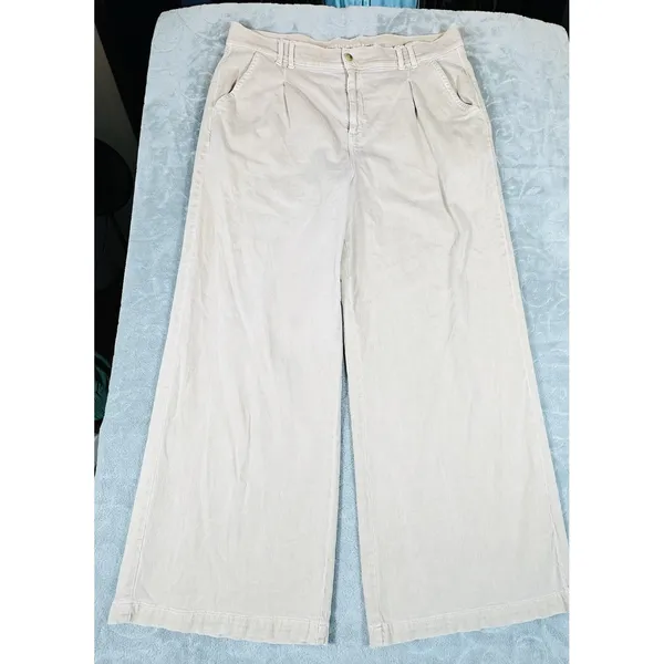 American Eagle Women 18 Super High Rise Wide Leg Baggy Pants Pleats Drape Hippie - Image 2