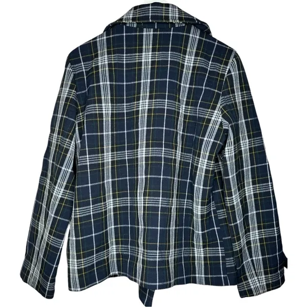 Anthropologie Current Air Plaid Double Breasted Coat Medium - Image 8