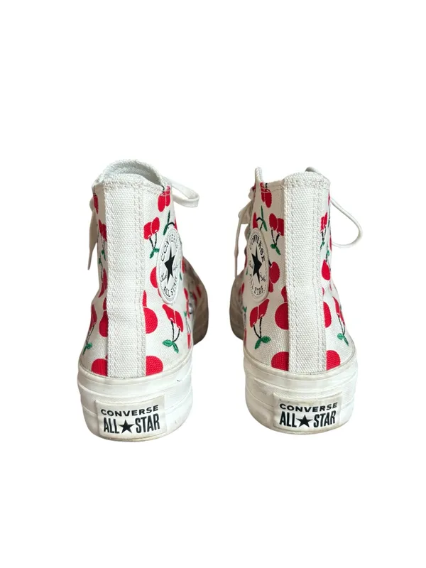 Converse All Star Lift Platform High Top Sneaker Cherry Print Womens 6.5 - Image 6