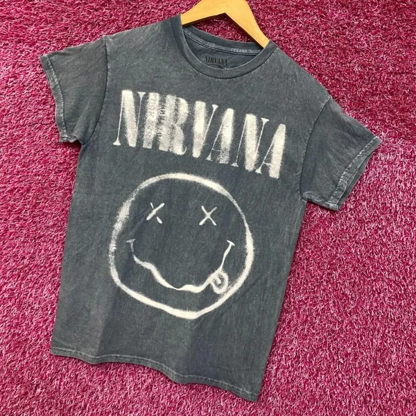 Nirvana Nevermind Tour Art Dead Eye Smiley Grunge Band Tee S - Image 3
