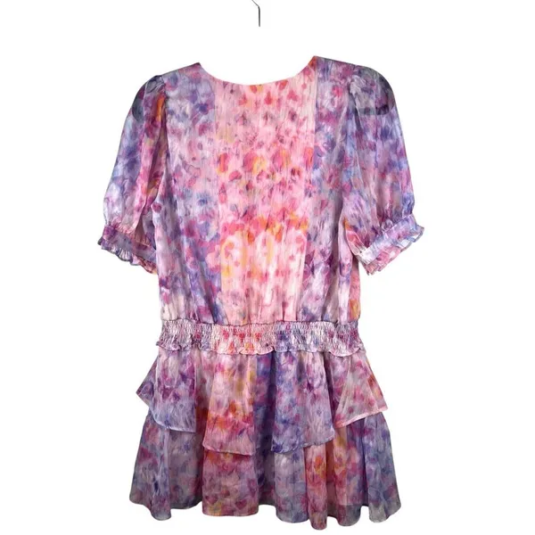 Amanda Uprichard Adriel Mini Cocktail Fairy Cotton Candy Wash‎ Ruffle Dress Sz M - Image 3