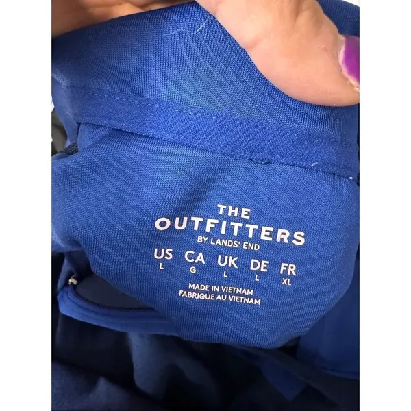 Lands’ End The Outfitters Quarter Zip Pullover | Navy Blue | Size Large - Image 6