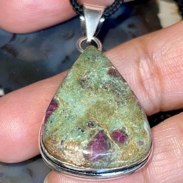 Ruby Fuchsite Crystal Pendant 2” Green - Image 4