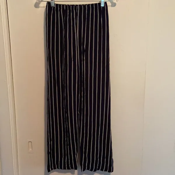 Brandy Melville Striped Navy Frankie Pants - Image 2