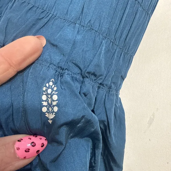 Free People Movement Blue Lined High Waisted Athletic Gym Run Shorts Size Small - Image 8