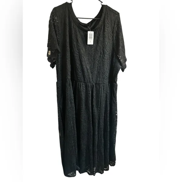 TORRID Midi Lace Fit And Flare Dress color black SIZE 5X PLUS NWT - Image 5