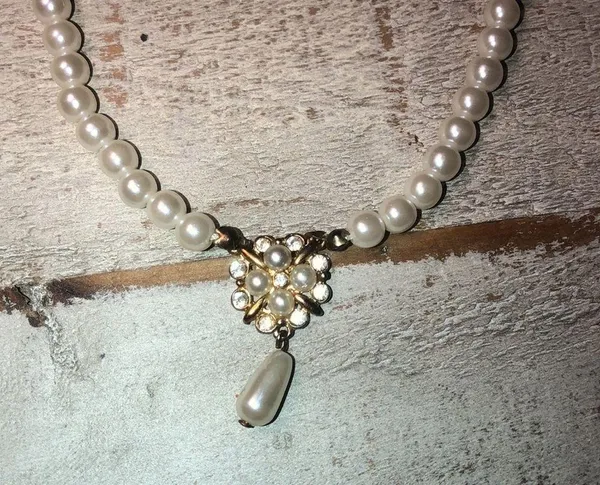 Faux Pear Diamond Necklace - Image 2