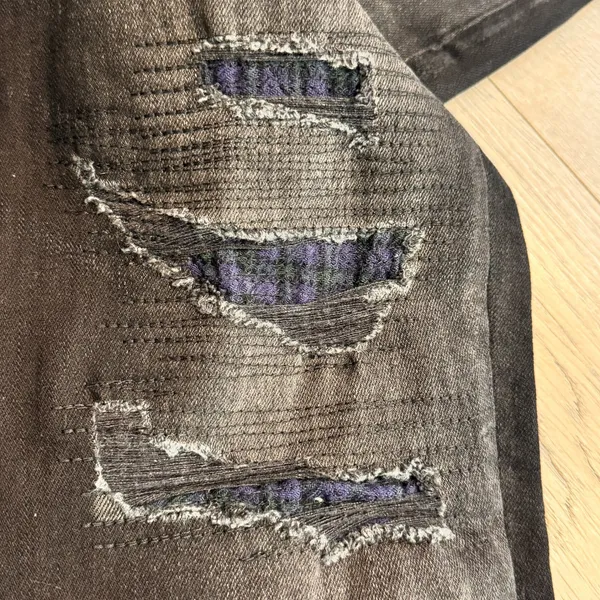 Hudson Jeans Nico Midrise Skinny Jeans‎ Size 27 Black Distressed Ripped Patched - Image 4