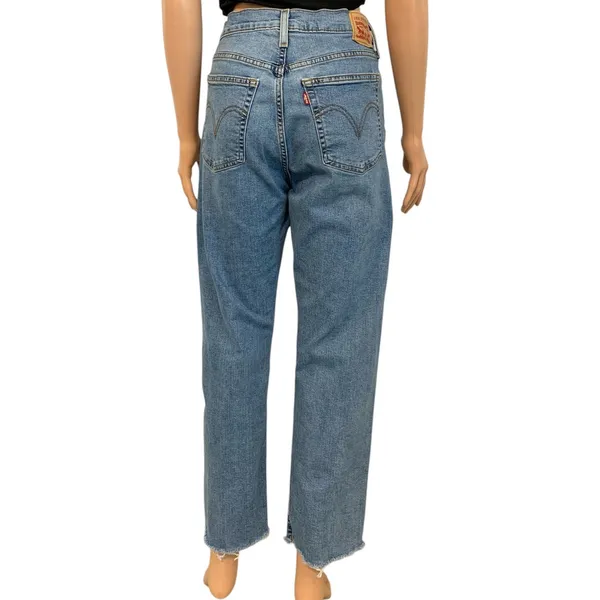 Levi's W 31 L 28 wedgie straight button fly stretch blue jean J 3354 - Image 14