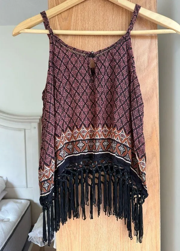 Forever 21 Black and Brown Patterned Top - Image 2