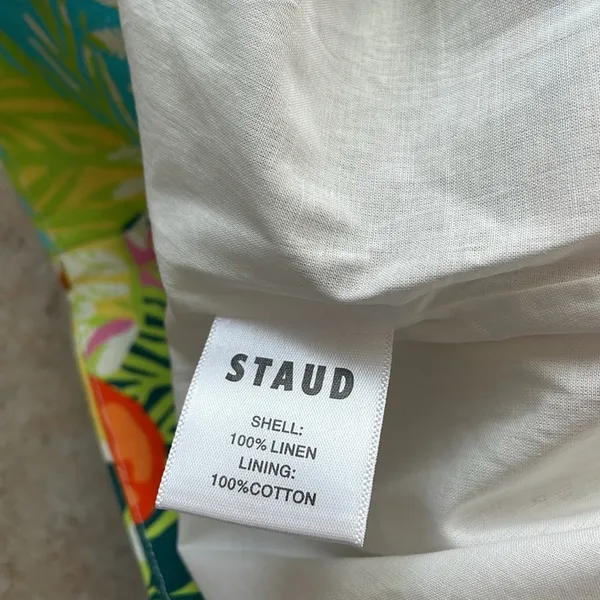 STAUD Sandra Linen Mini Dress Capri Tree - Image 16