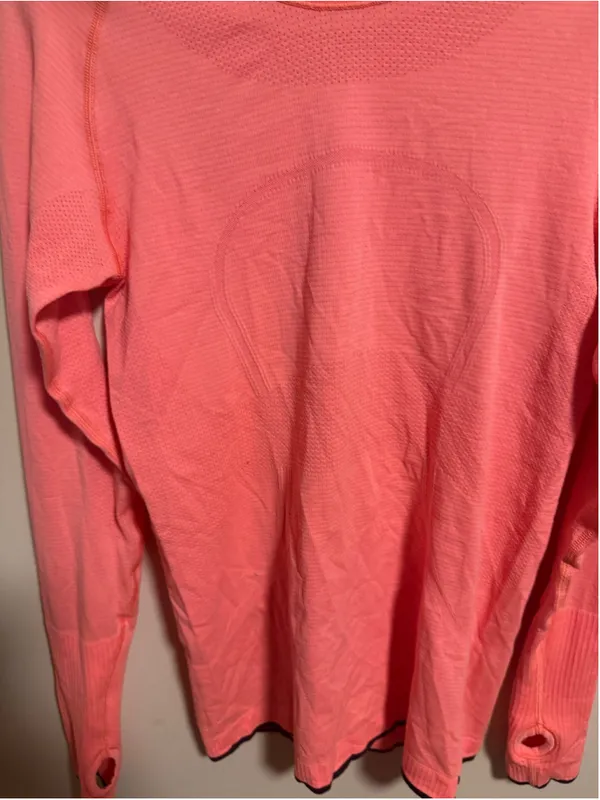 Lululemon Swiftly Tech Long Sleeve Light Flare Inkwell Orange Pink- Size 6 - Image 5