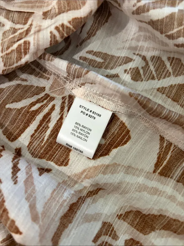 New With Tags BeCool Mocha Floral Midi Dress Sz M - Image 13
