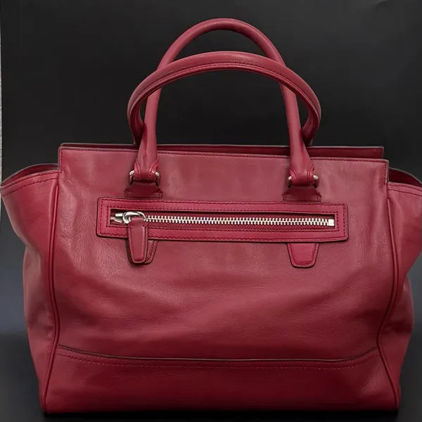 COACH 19890 Dark Red Leather Legacy Medium Candace Carryall Tote Shoulder Bag - Image 3