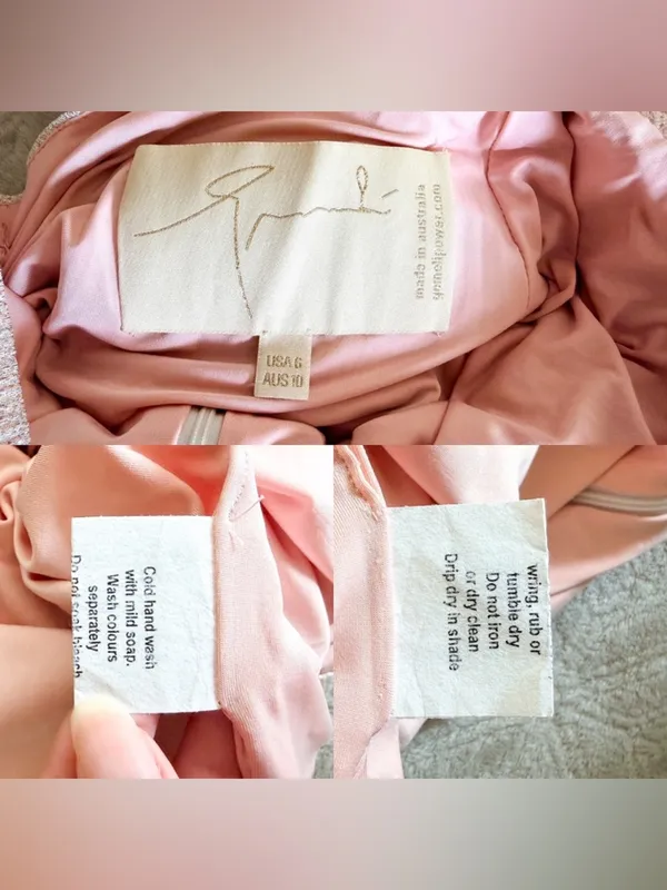 Gemeli‎ Power Metallic Gown Maxi Backless Rose Gold Size 6 GUC - Image 6