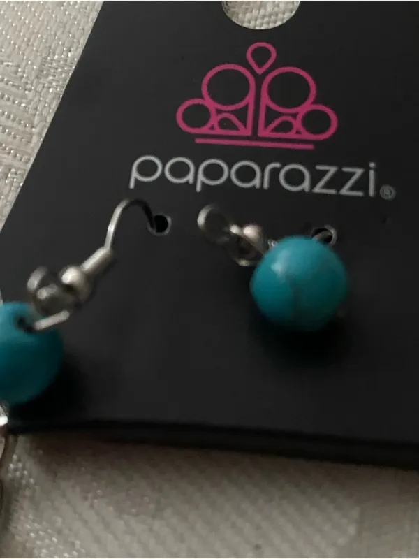 Paparazzi Necklace & Earrings Set Cowboy Casanova Turquoise Western Southwest - Image 8