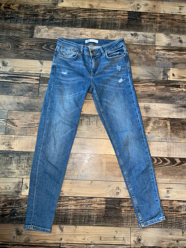 Zara Blue Skinny Stretch Jeans - Image 3