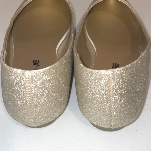 American Eagle Womens Champagne Gold Glitter Ballet Flats Round Toe Size 9 - Image 8