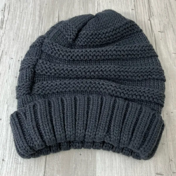 Brook + Bay Dark Gray Knit Slouchy Winter Warm Beanie Hat - Image 2