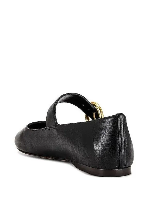 House of Harlow 1960 x REVOLVE Womens Clementine Flats in Black 6 Leather Shoes - Image 2
