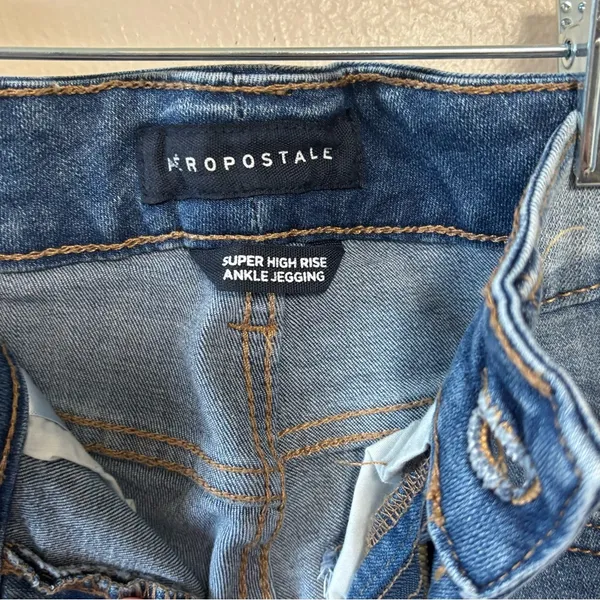 Aeropostale‎ Women’s Jeans Jeggings Super High Rise Ankle Stretch Distressed 00 - Image 5
