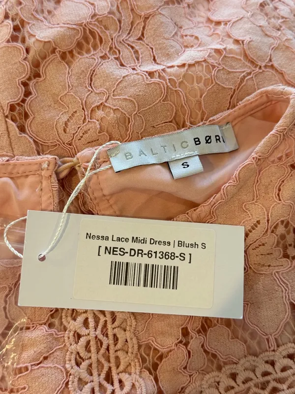 Baltic Born Nessa Lace Blush Midi Dress size Small New With Tags - Image 14